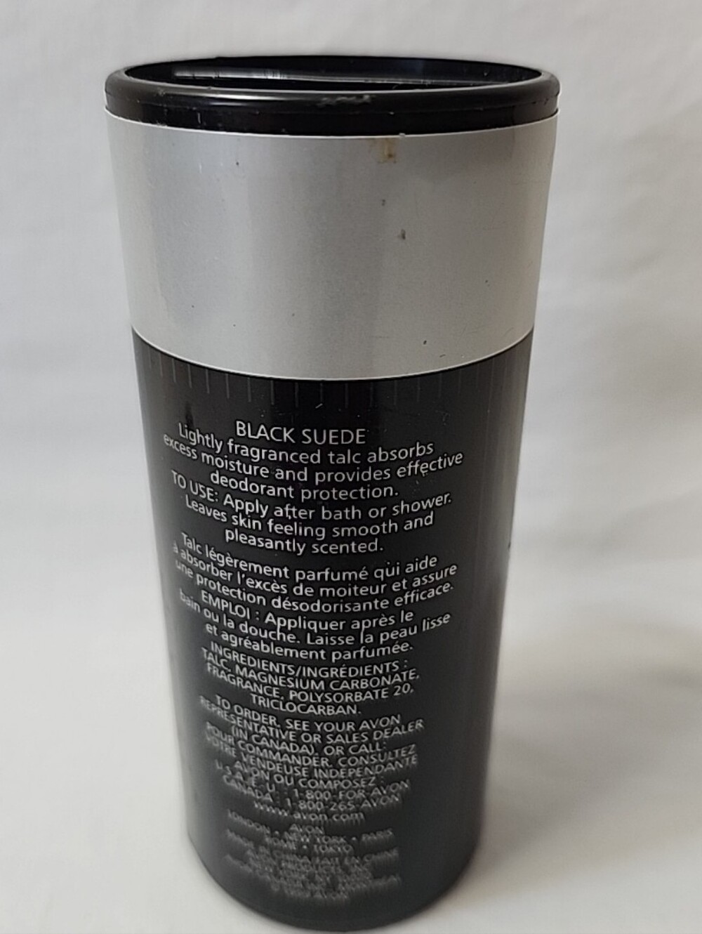 NEW Avon Black Suede Deodorant Body Talc Powder Retired 2.6 oz - Picture 3 of 3